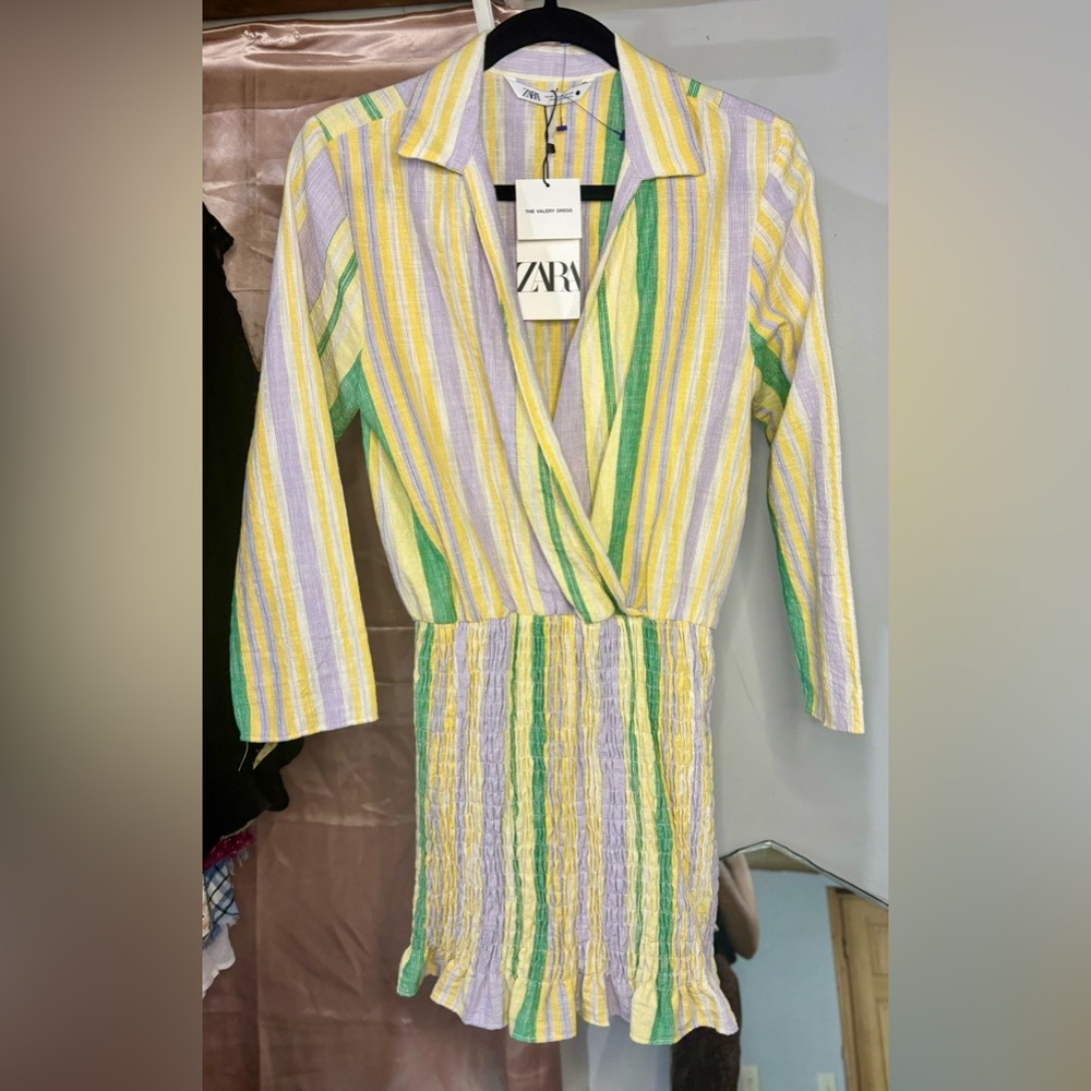 NWT Zara The Valery pastel striped dress